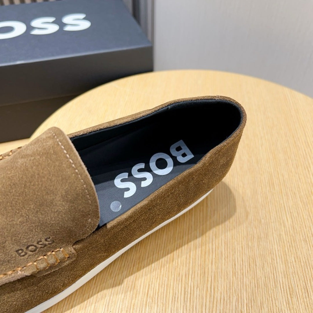 Boss Men's Suede Layered Slip-On Loafers