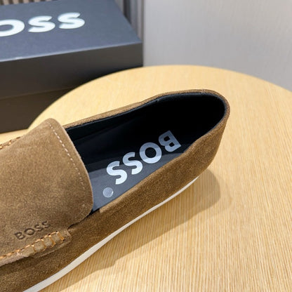 Boss Men's Suede Layered Slip-On Loafers