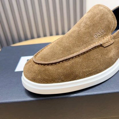 Boss Men's Suede Layered Slip-On Loafers