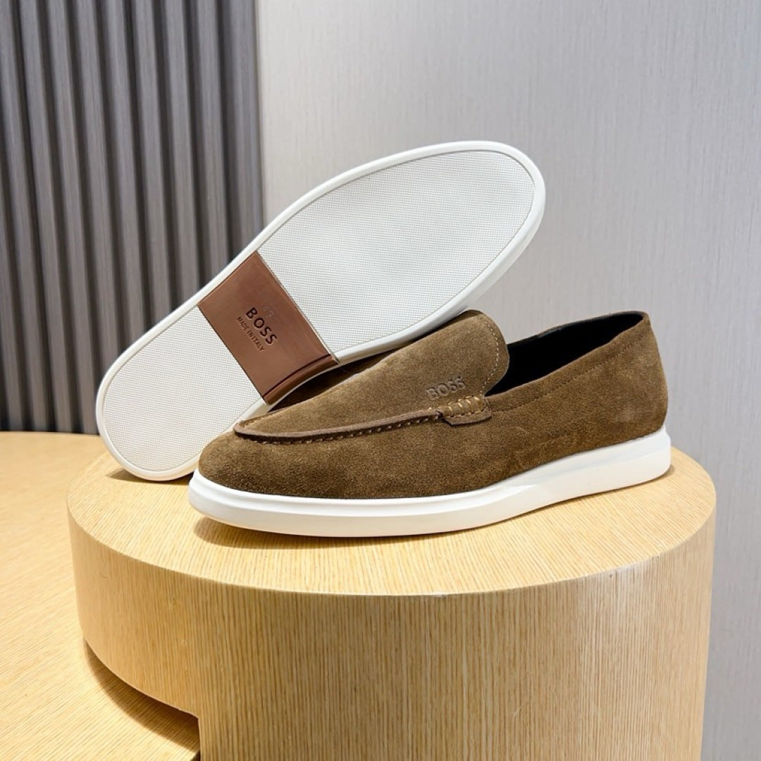 Boss Men's Suede Layered Slip-On Loafers