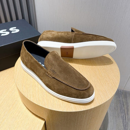 Boss Men's Suede Layered Slip-On Loafers