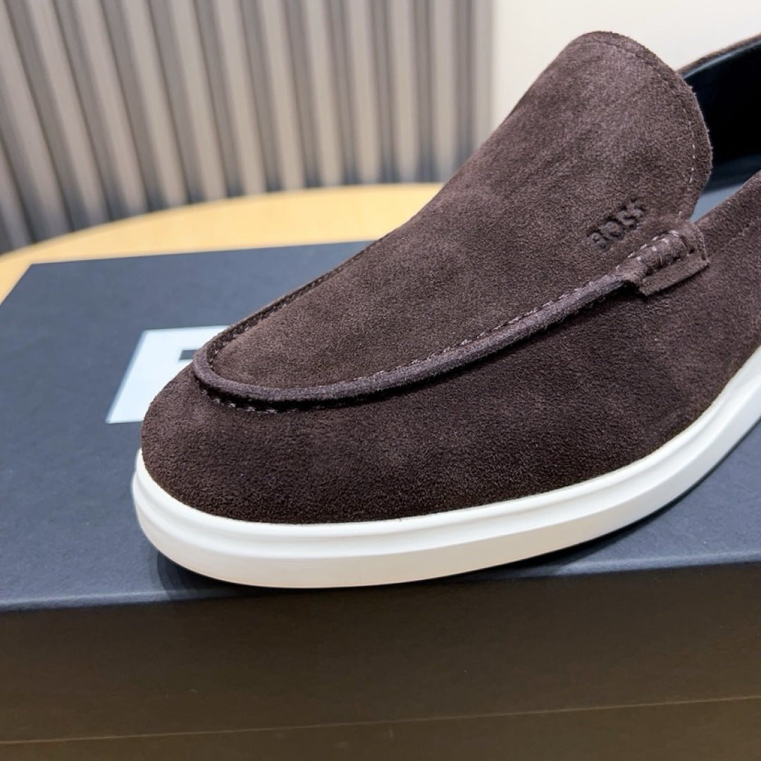 Boss Men's Suede Layered Slip-On Loafers
