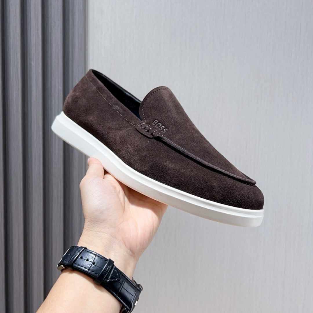 Boss Men's Suede Layered Slip-On Loafers