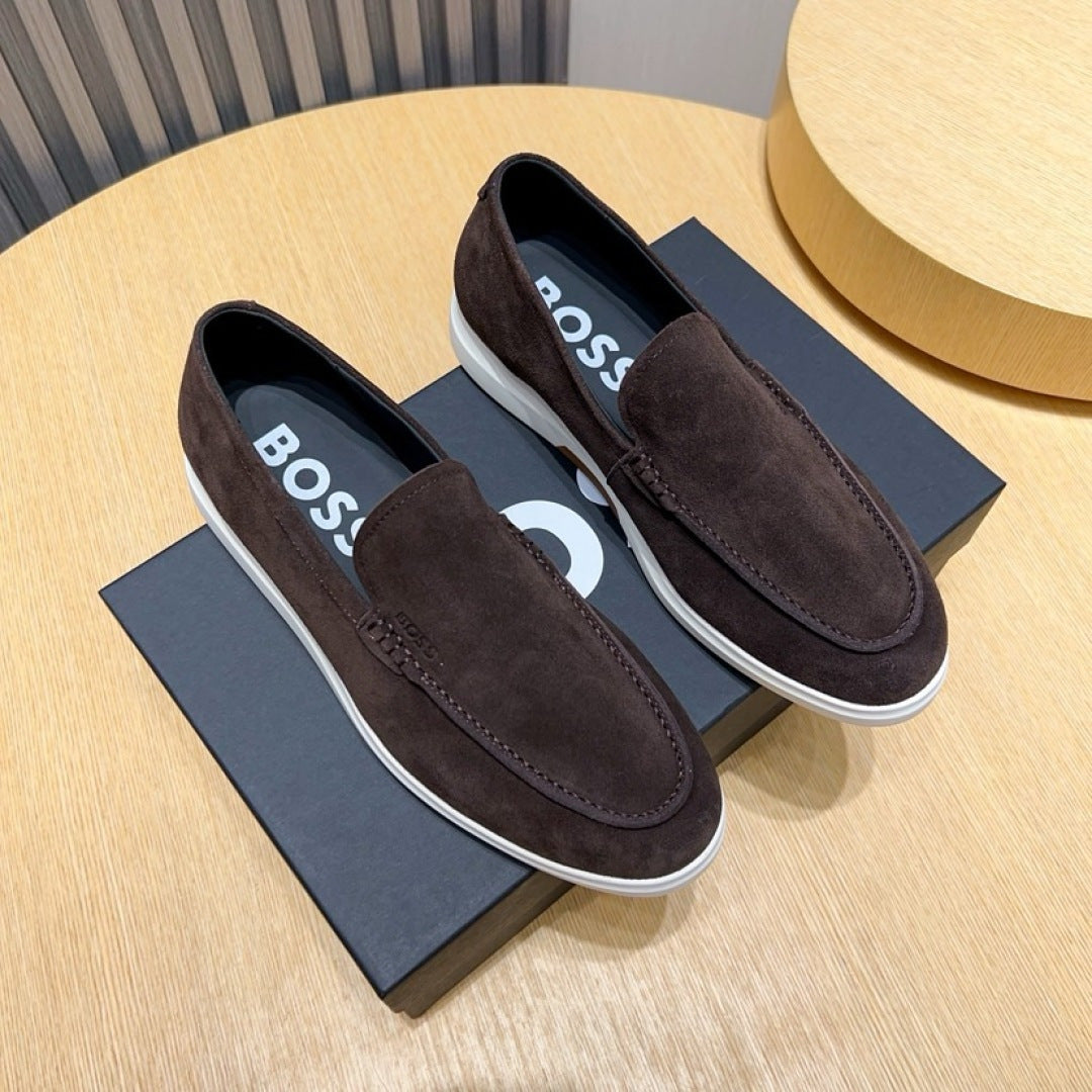 Boss Men's Suede Layered Slip-On Loafers