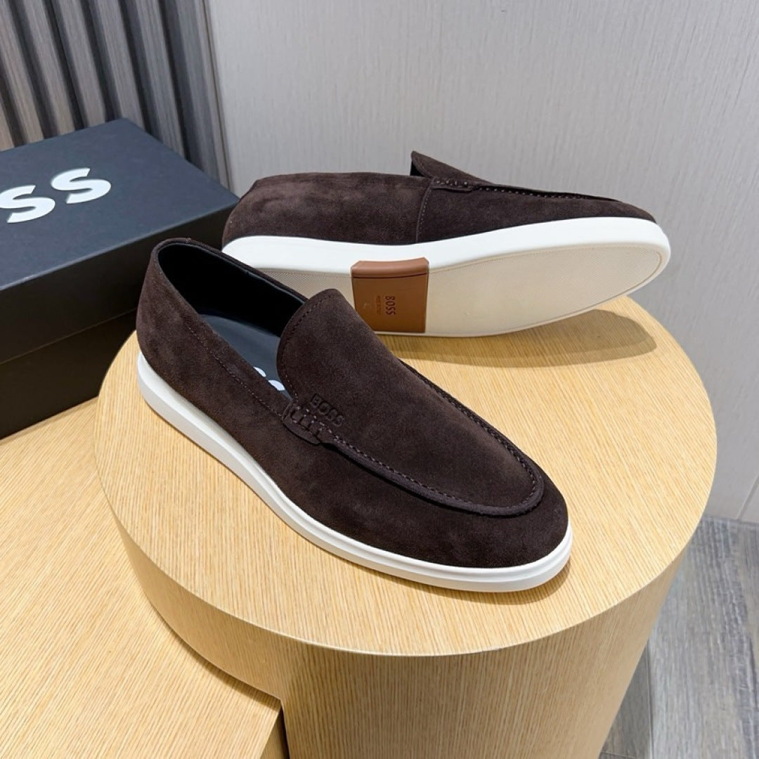 Boss Men's Suede Layered Slip-On Loafers