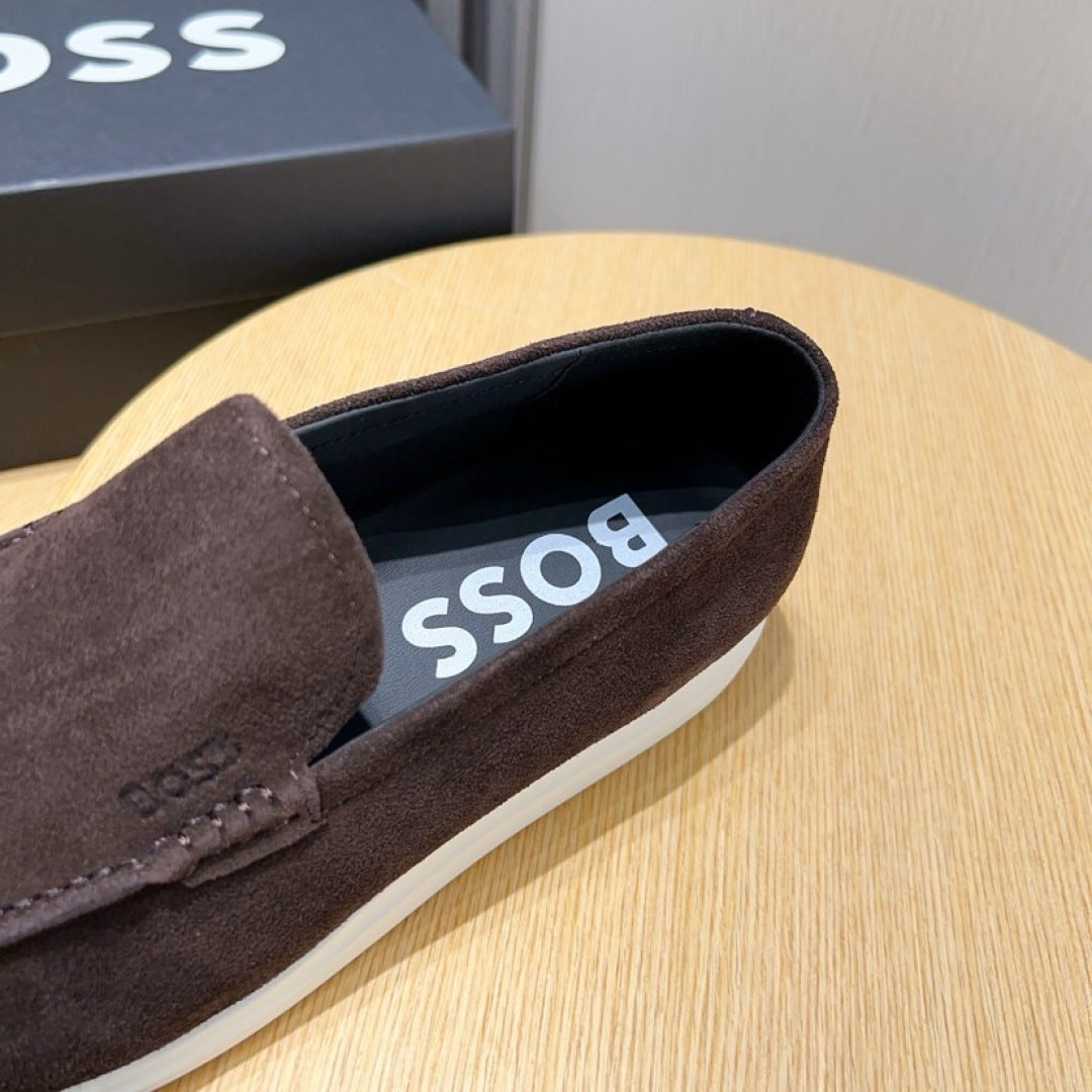 Boss Men's Suede Layered Slip-On Loafers