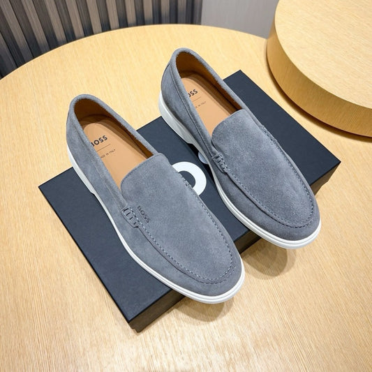 Boss Men's Suede Layered Slip-On Loafers