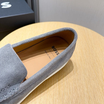 Boss Men's Suede Layered Slip-On Loafers