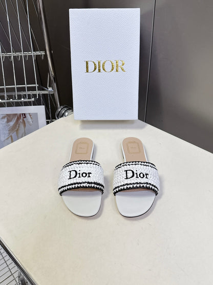Dior Embroidered Flat Sandals – Spring/Summer Collection