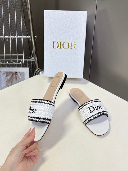 Dior Embroidered Flat Sandals – Spring/Summer Collection