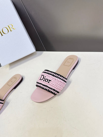 Dior Embroidered Flat Sandals – Spring/Summer Collection
