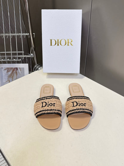 Dior Embroidered Flat Sandals – Spring/Summer Collection