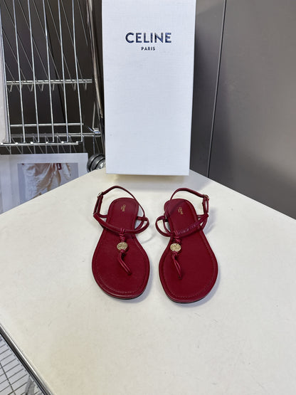 Celine Triomphe T-Strap Flat Sandals – Spring/Summer Collection