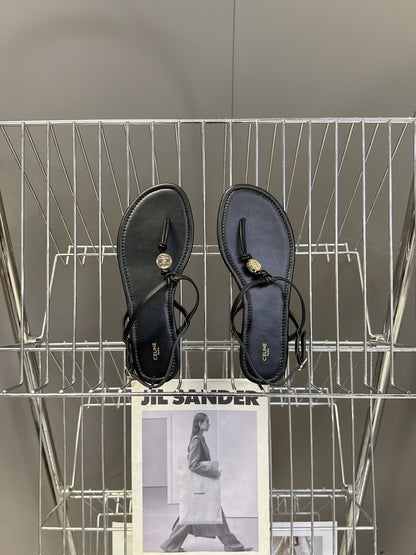 Celine Triomphe T-Strap Flat Sandals – Spring/Summer Collection