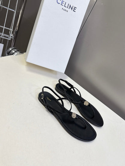 Celine Triomphe T-Strap Flat Sandals – Spring/Summer Collection