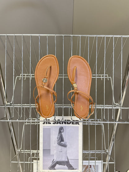 Celine Triomphe T-Strap Flat Sandals – Spring/Summer Collection