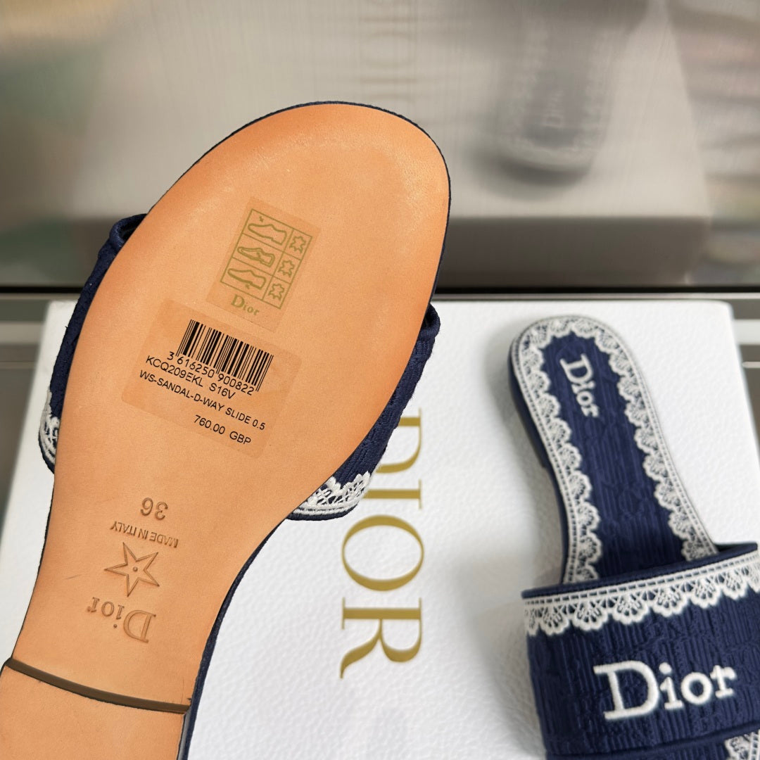 Dior Dentelle Lace Flat Slides – Summer 2026