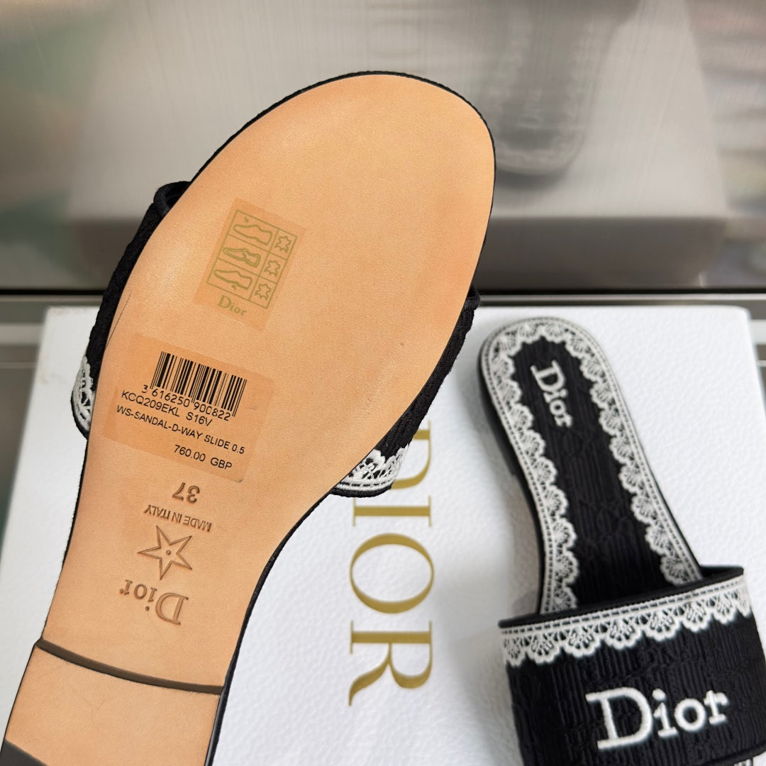 Dior Dentelle Lace Flat Slides – Summer 2026