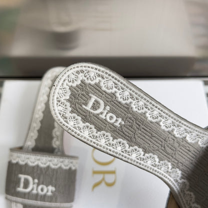 Dior Dentelle Lace Flat Sandals – Summer Collection – 2026