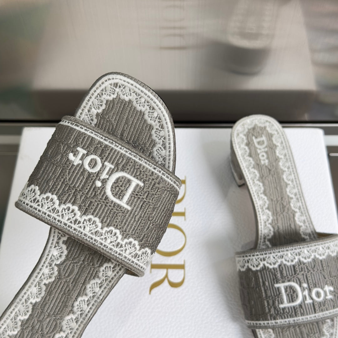 Dior Dentelle Lace Flat Sandals – Summer Collection – 2026