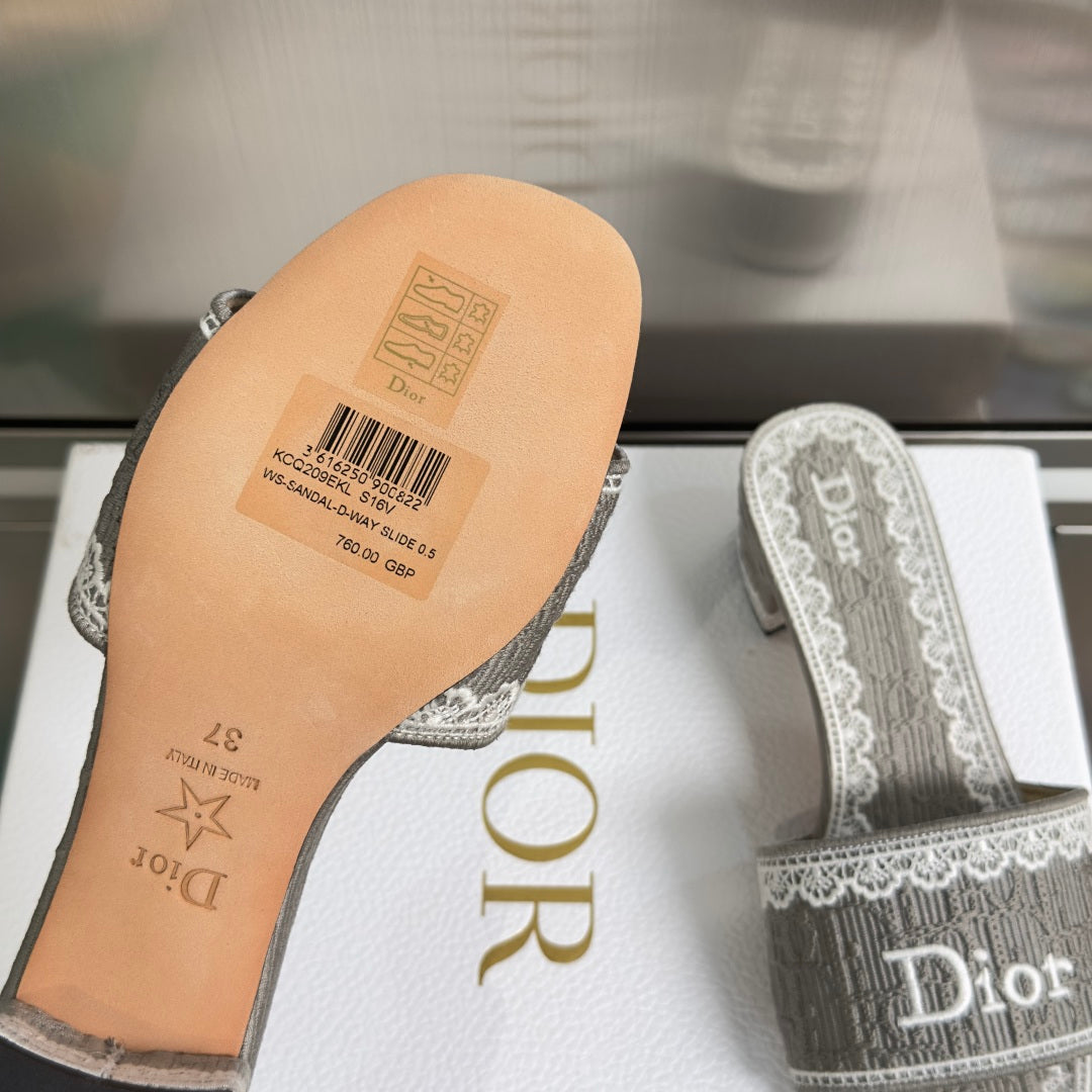 Dior Dentelle Lace Flat Sandals – Summer Collection – 2026