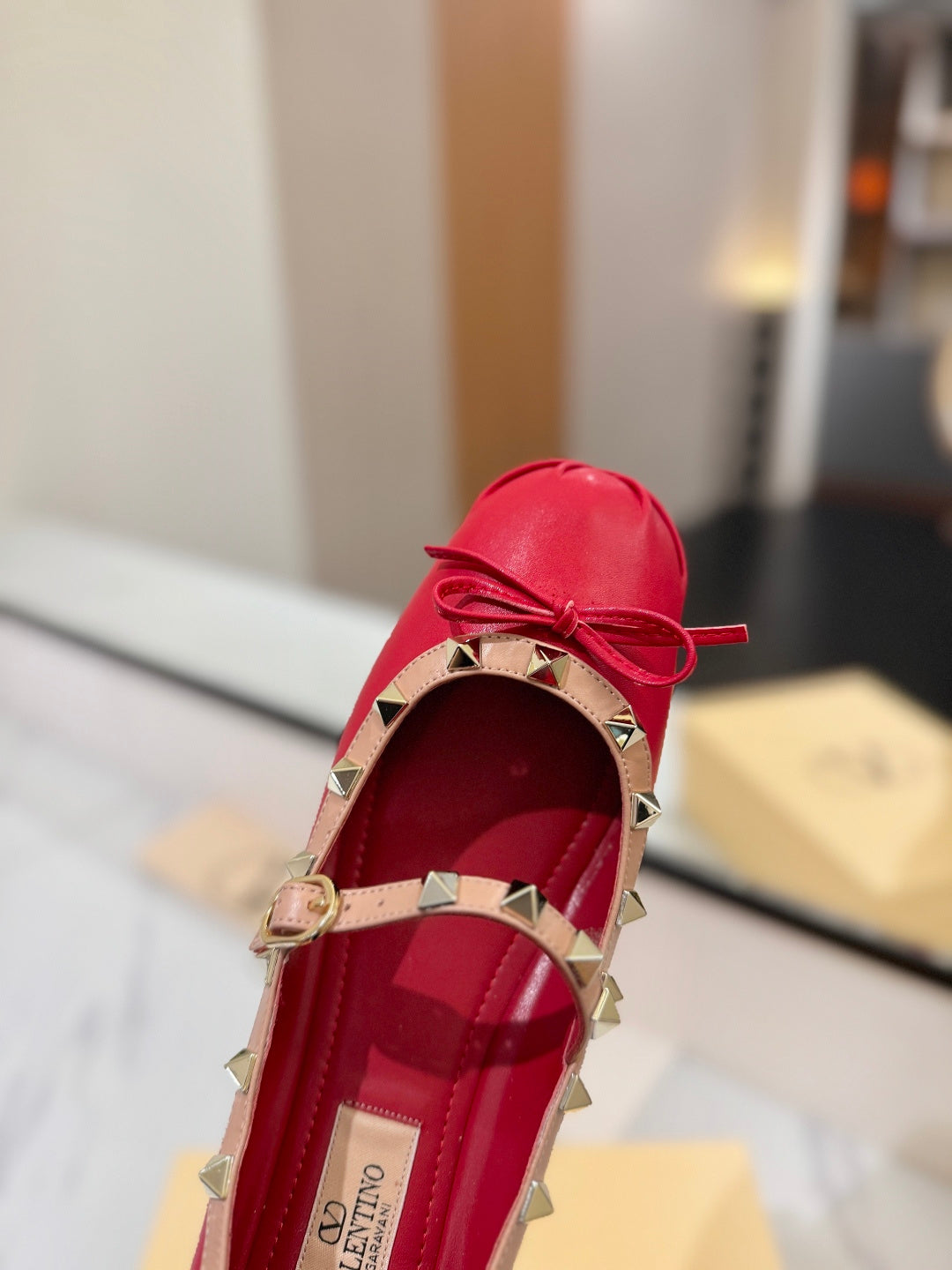 Valentino Studded Leather Ballet Flats