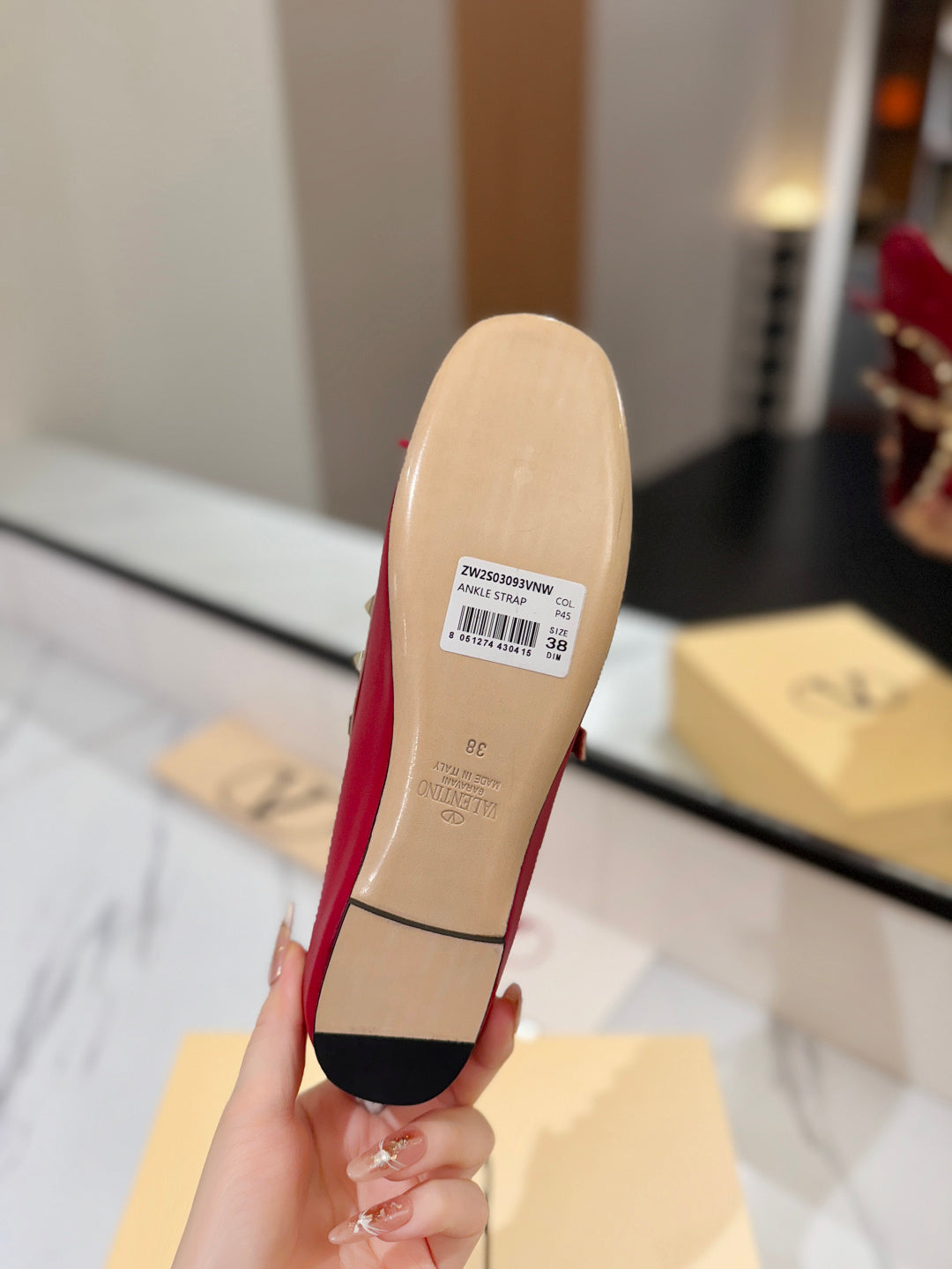 Valentino Studded Leather Ballet Flats