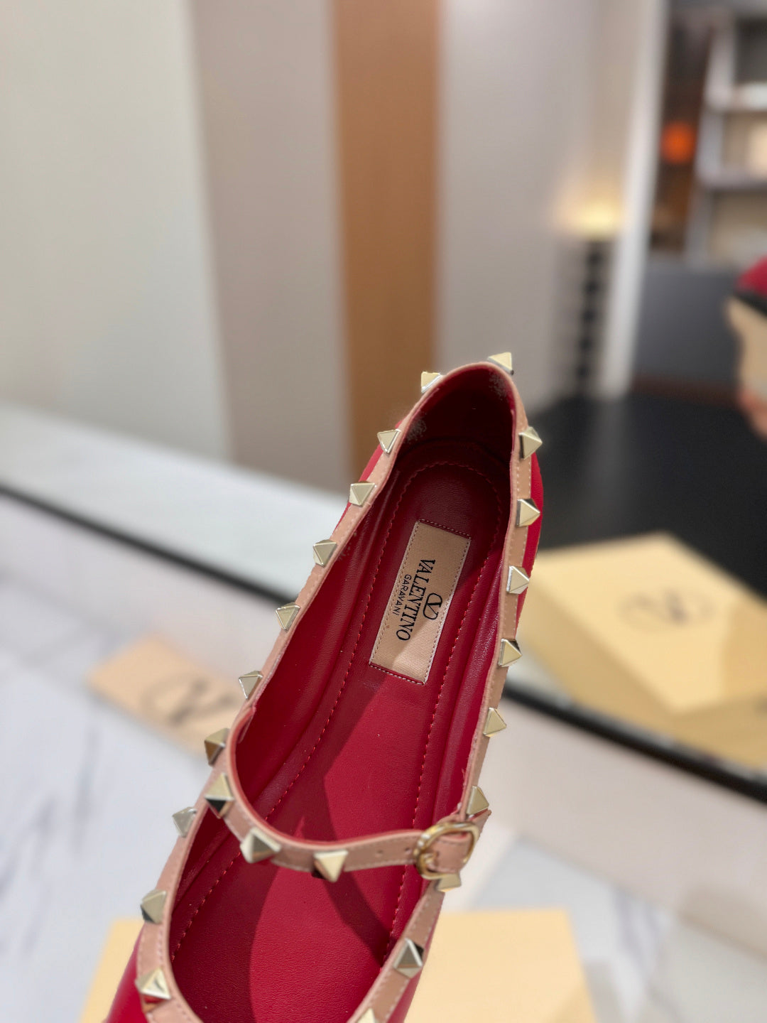 Valentino Studded Leather Ballet Flats