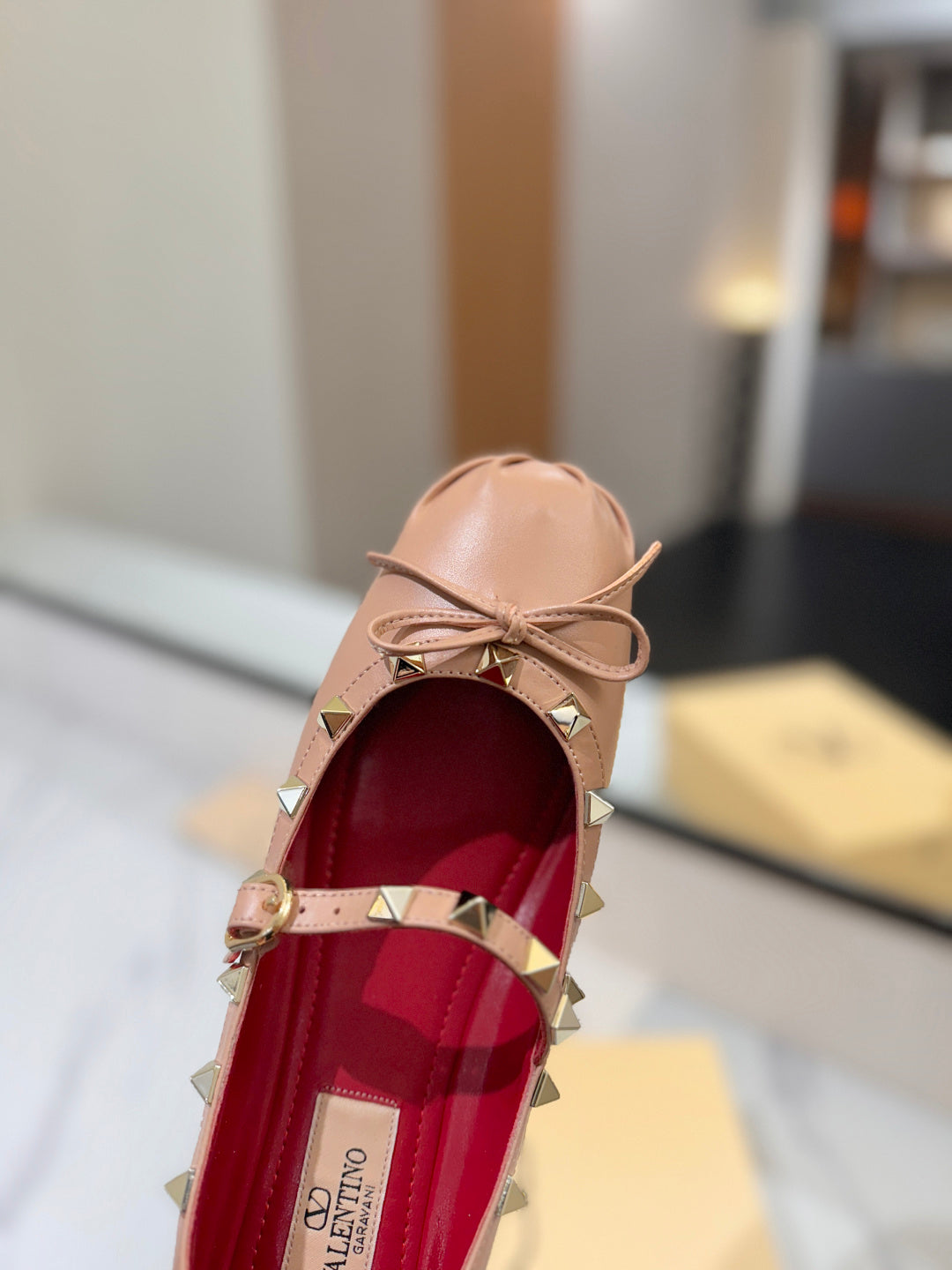 Valentino Studded Leather Ballet Flats
