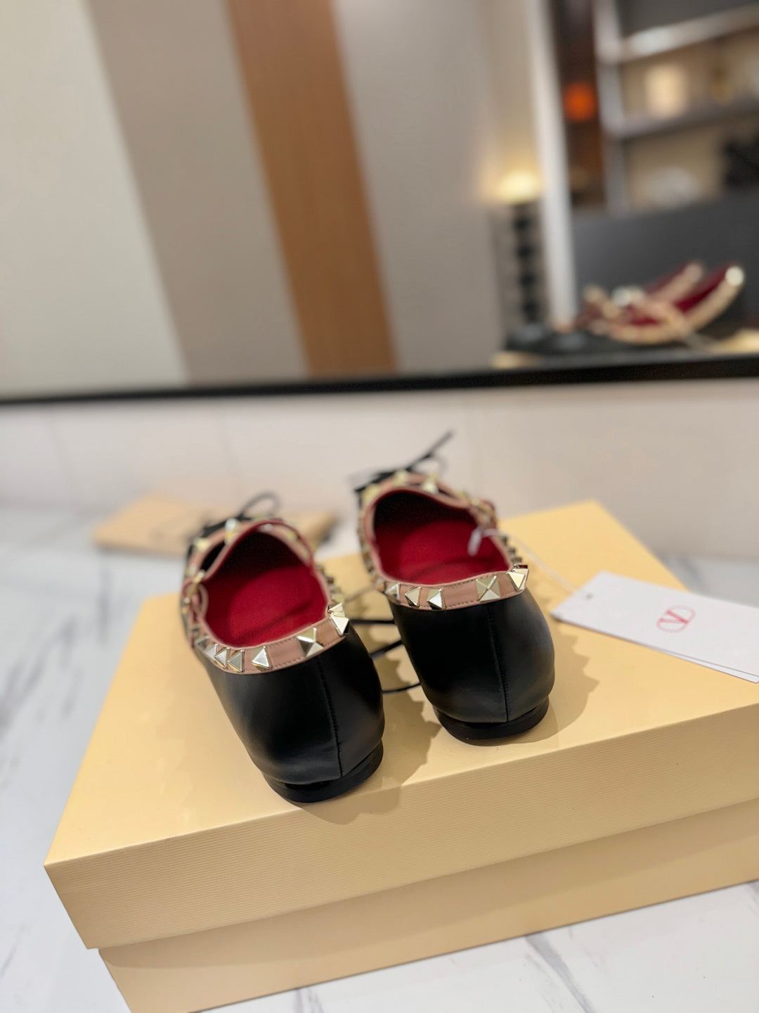 Valentino Studded Leather Ballet Flats