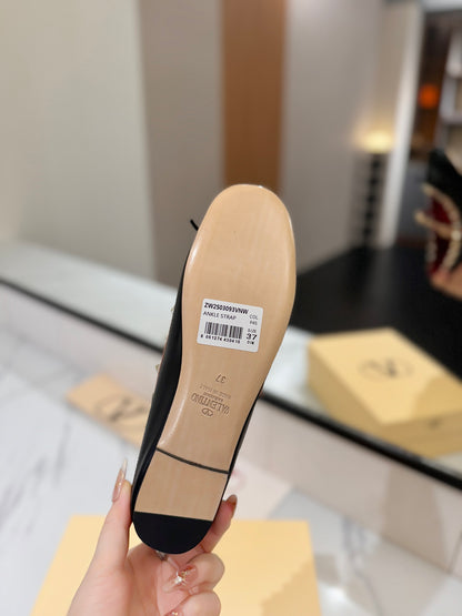 Valentino Studded Leather Ballet Flats