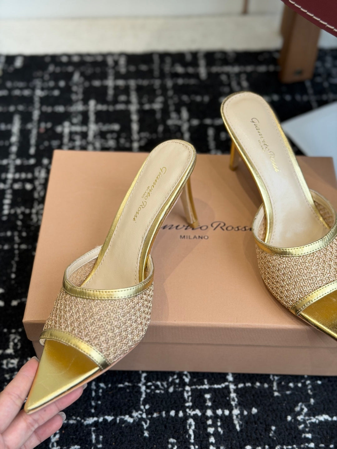 Gianvito Rossi Pointed-Toe Mesh Heeled Sandals – Spring/Summer Collection – 26SS