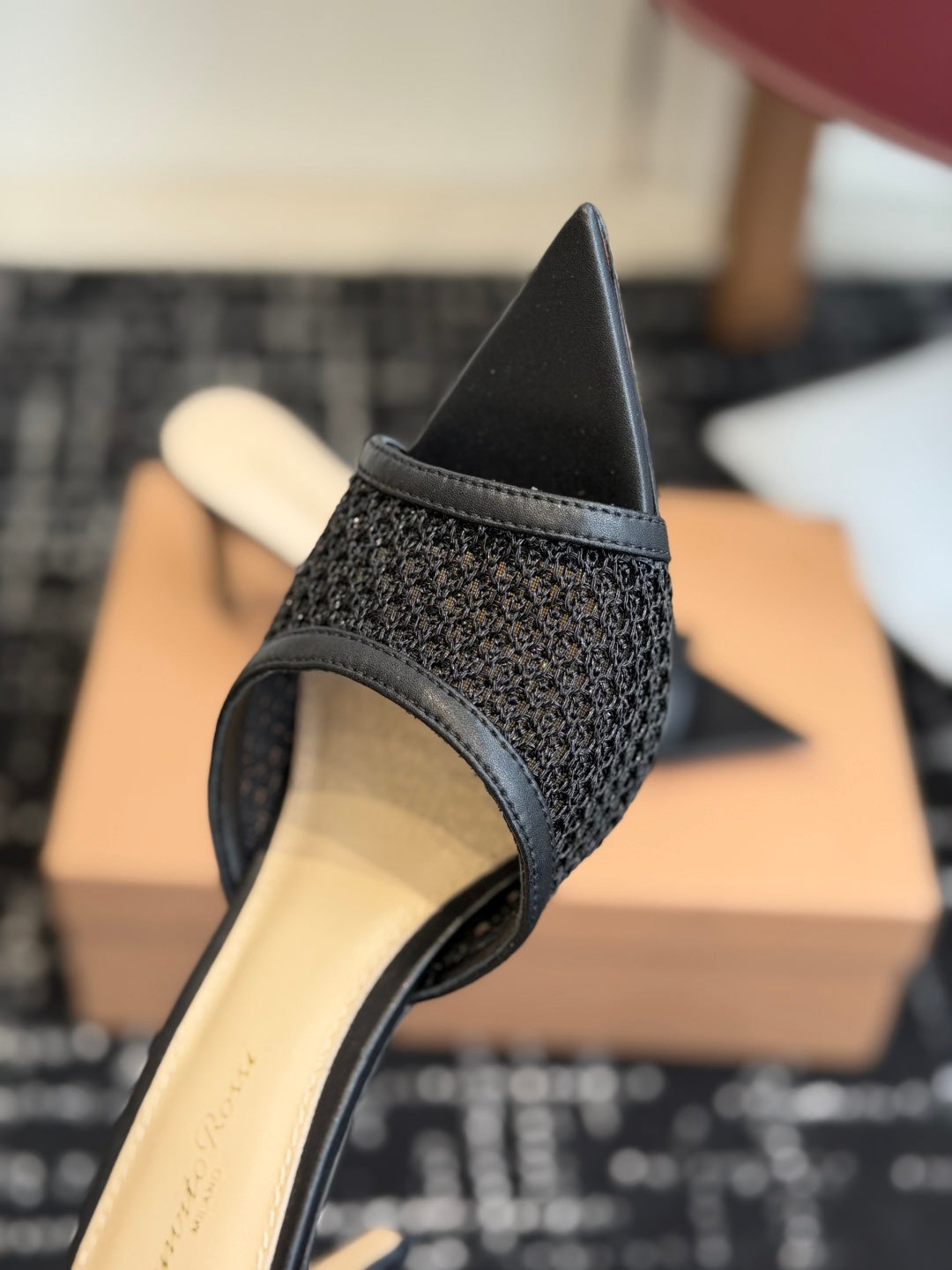 Gianvito Rossi Pointed-Toe Mesh Heeled Sandals – Spring/Summer Collection – 26SS