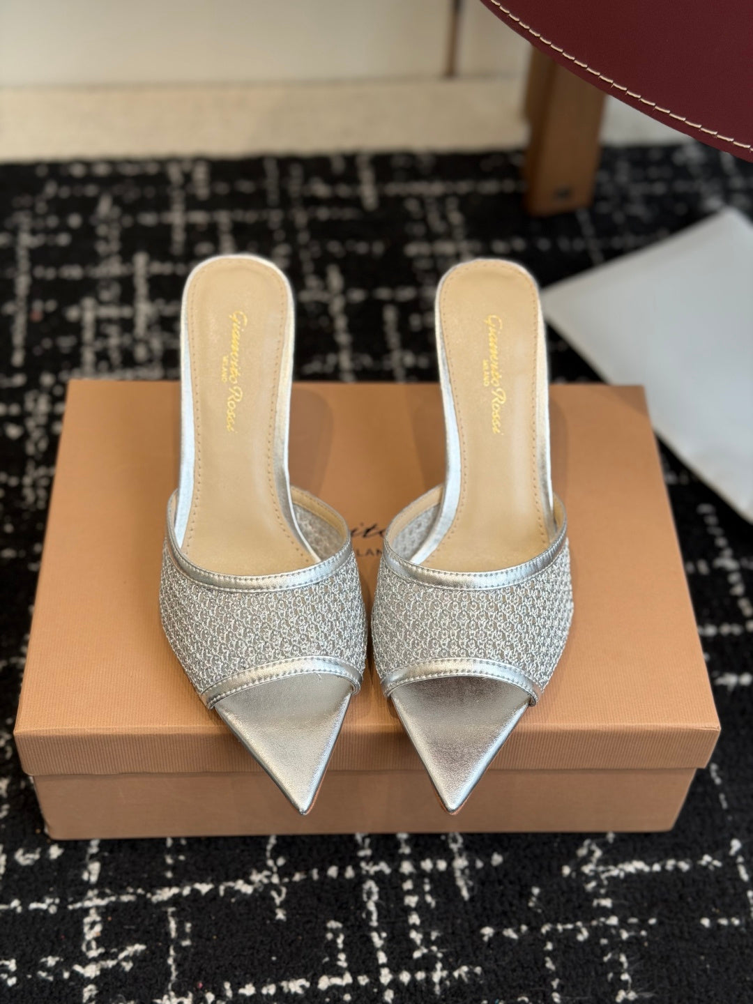 Gianvito Rossi Pointed-Toe Mesh Heeled Sandals – Spring/Summer Collection – 26SS