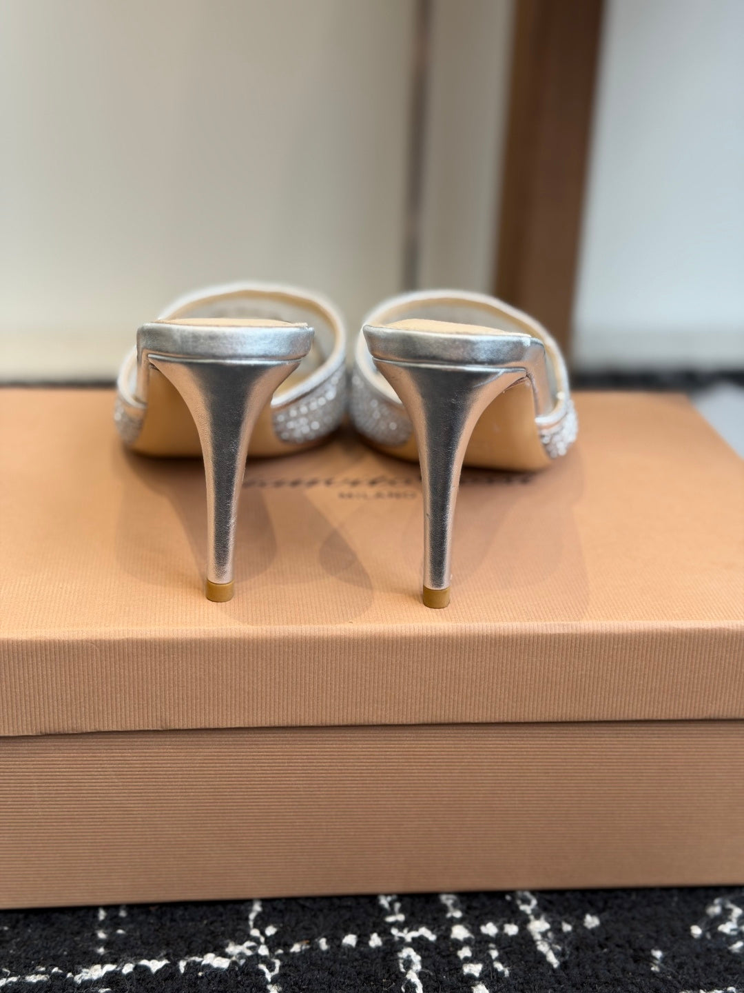 Gianvito Rossi Pointed-Toe Mesh Heeled Sandals – Spring/Summer Collection – 26SS