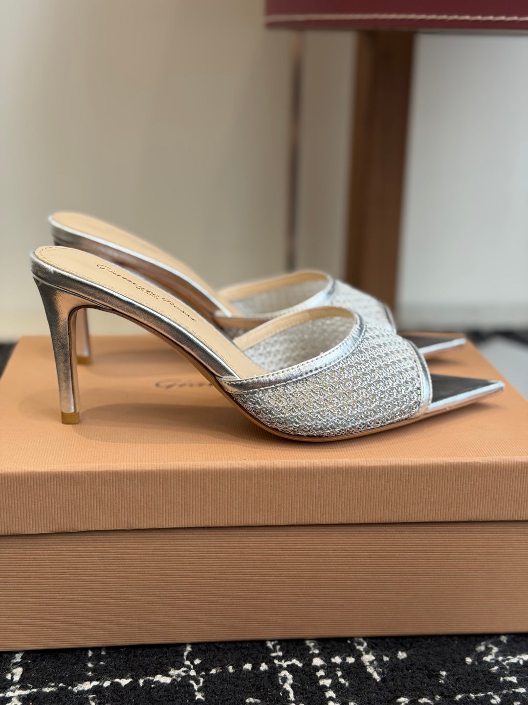 Gianvito Rossi Pointed-Toe Mesh Heeled Sandals – Spring/Summer Collection – 26SS