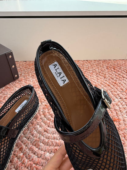 Alaïa Woven Fishnet Mules – 2026 Spring/Summer Collection