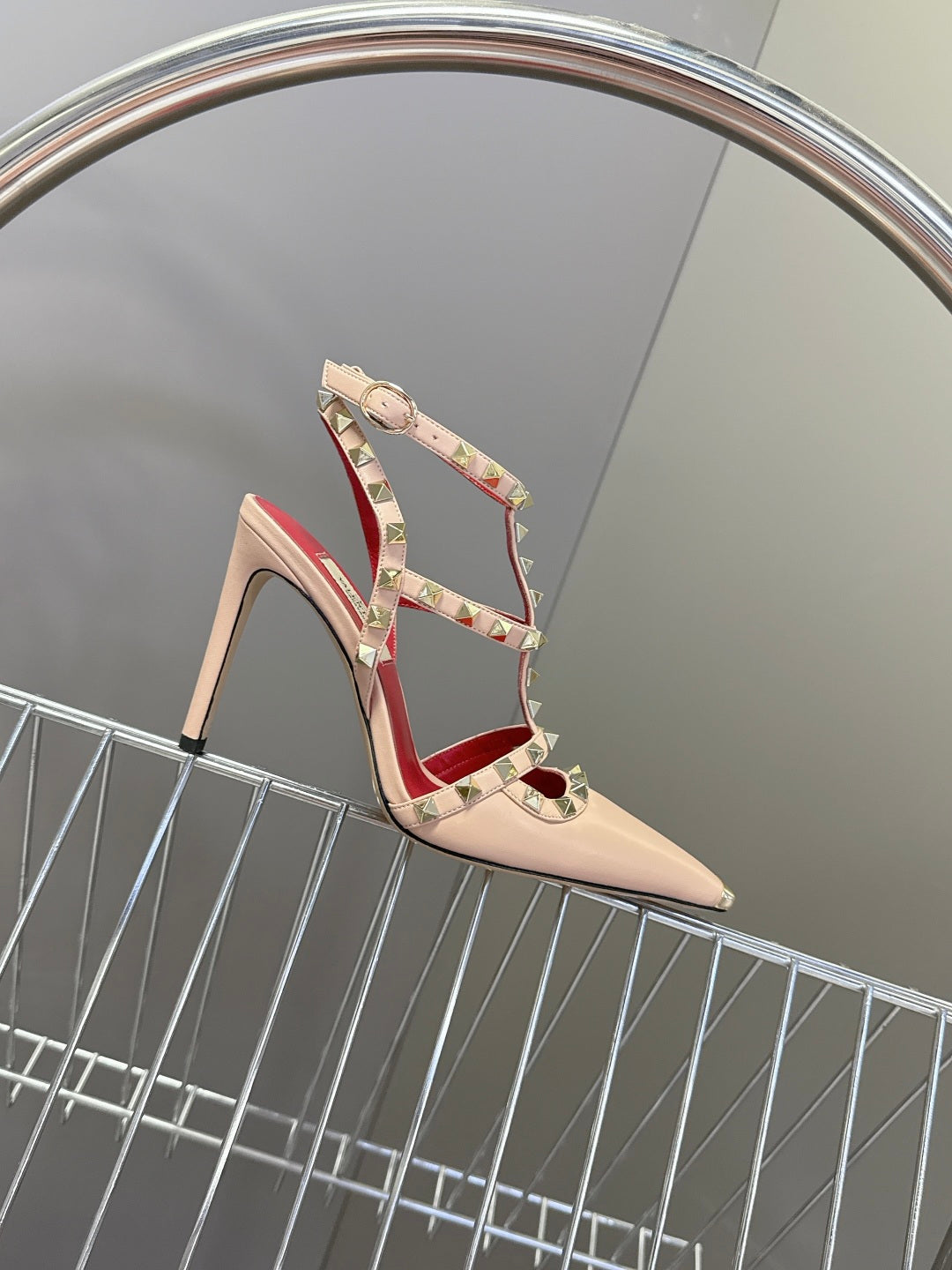 Valentino Rockstud T-Strap Pointed-Toe Heeled Sandals – Spring/Summer Collection