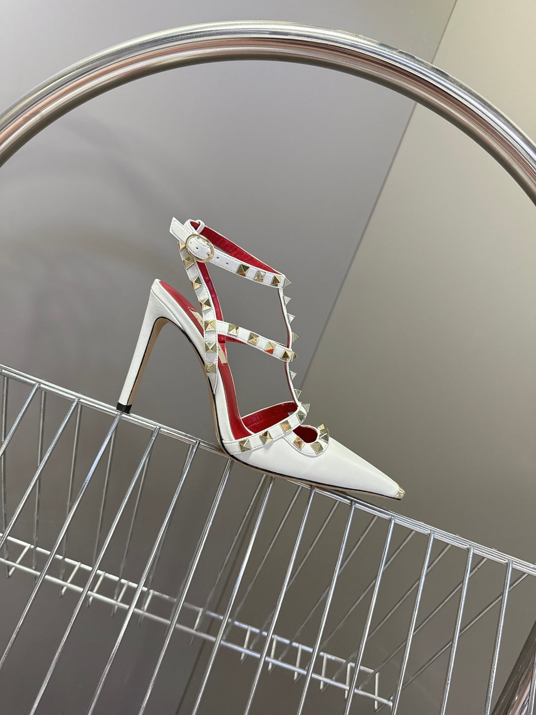 Valentino Rockstud T-Strap Pointed-Toe Heeled Sandals – Spring/Summer Collection