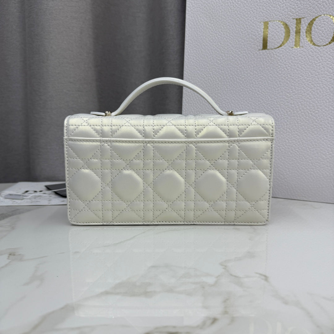 Dior Lady Dior Pearlescent Lambskin Pearl Clutch Bag