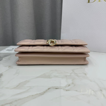 Dior Lady Dior Pearlescent Lambskin Pearl Clutch Bag