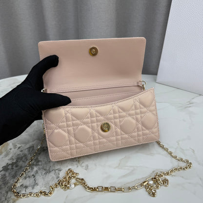 Dior Lady Dior Pearlescent Lambskin Pearl Clutch Bag