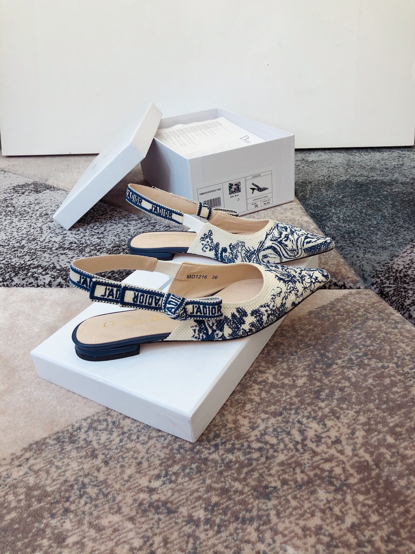 Dior J'Adior Oblique Embroidered Webbing Sandals – 20SS