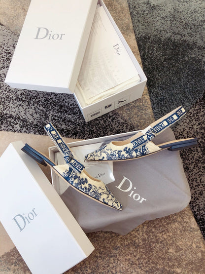 Dior J'Adior Oblique Embroidered Webbing Sandals – 20SS