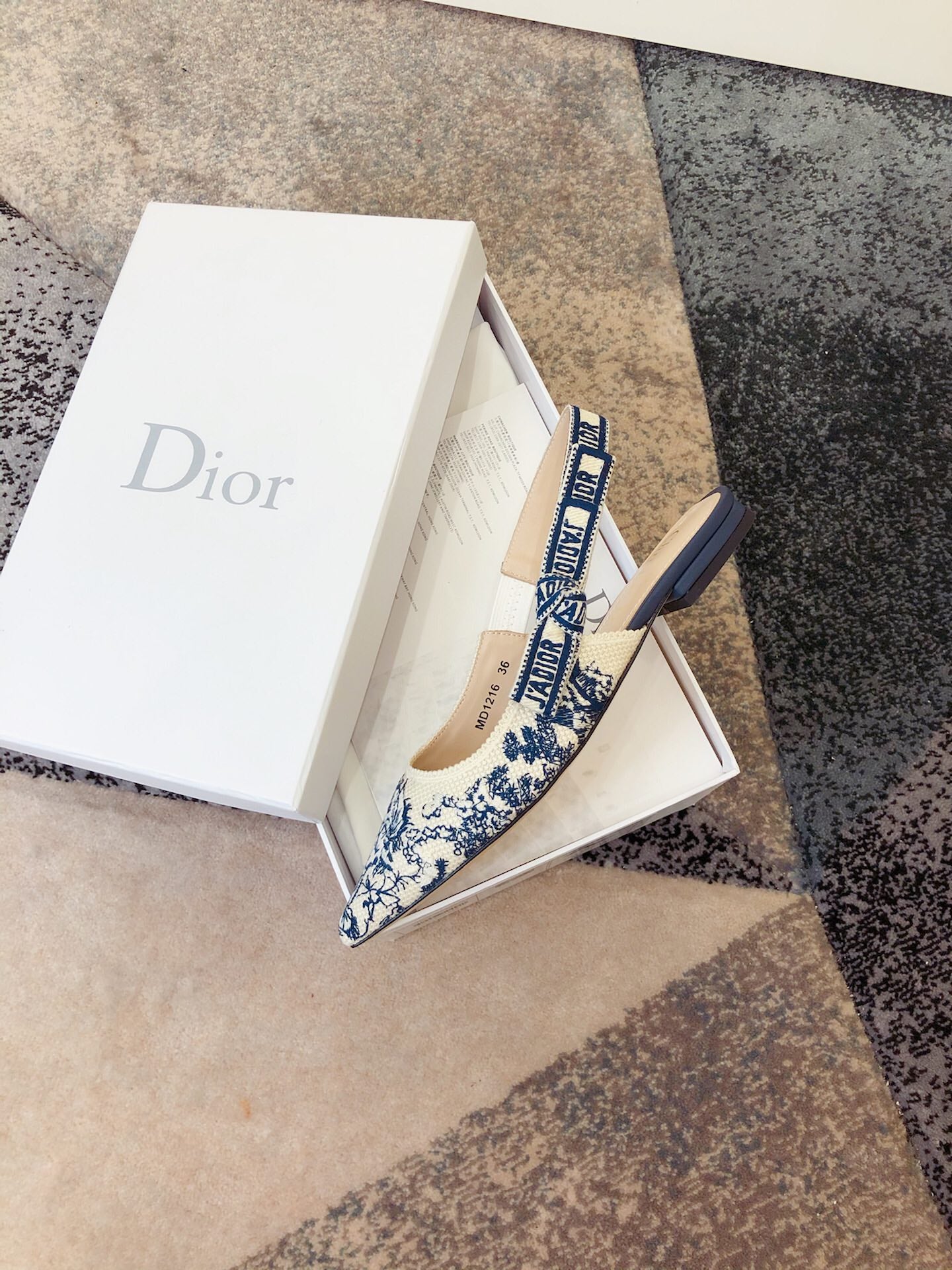 Dior J'Adior Oblique Embroidered Webbing Sandals – 20SS