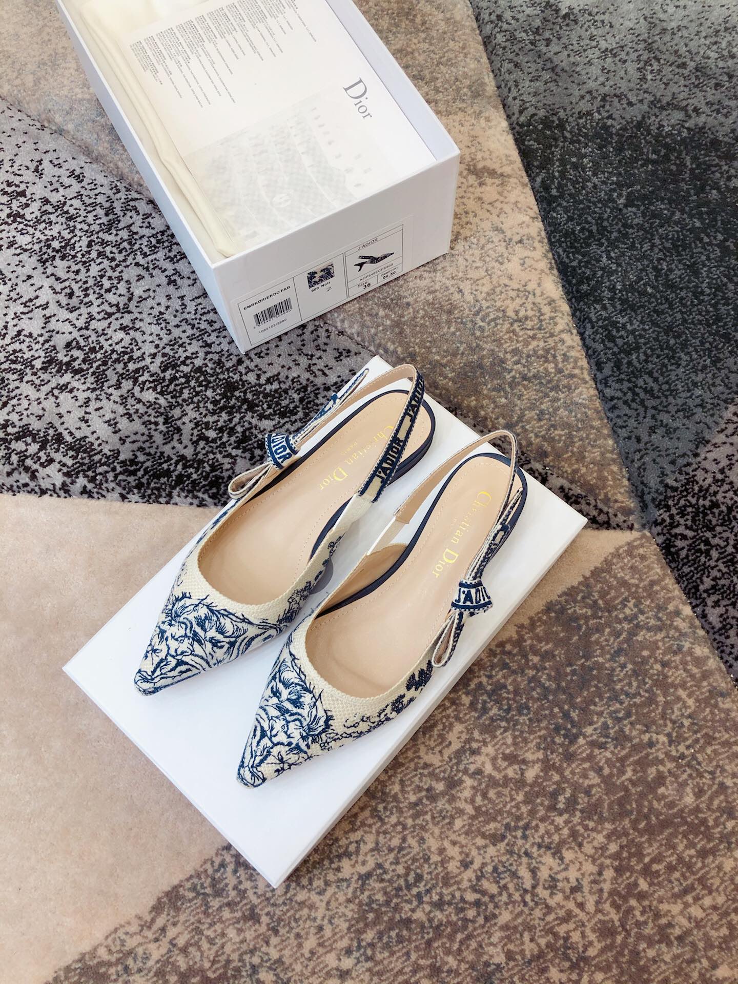 Dior J'Adior Oblique Embroidered Webbing Sandals – 20SS