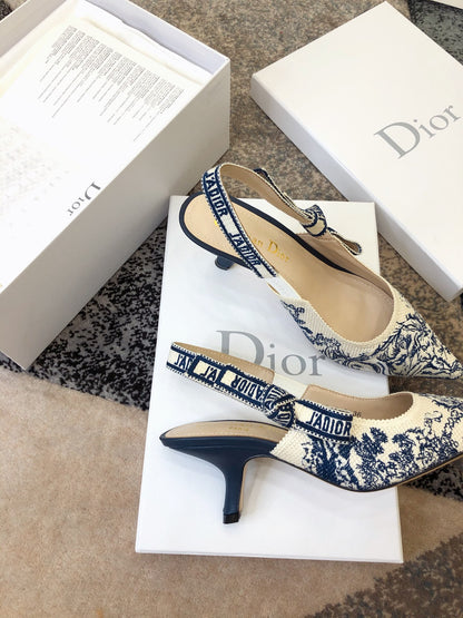 Dior J'Adior Oblique Embroidered Webbing Sandals – 20SS