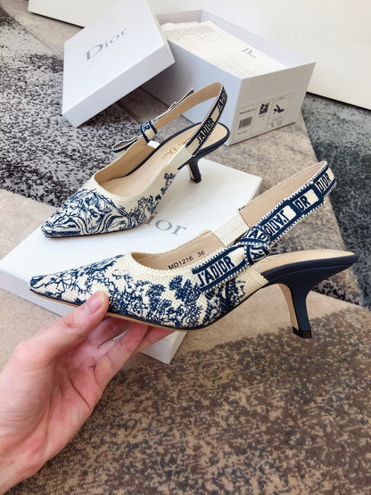 Dior J'Adior Oblique Embroidered Webbing Sandals – 20SS