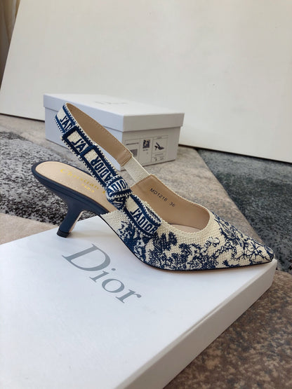 Dior J'Adior Oblique Embroidered Webbing Sandals – 20SS