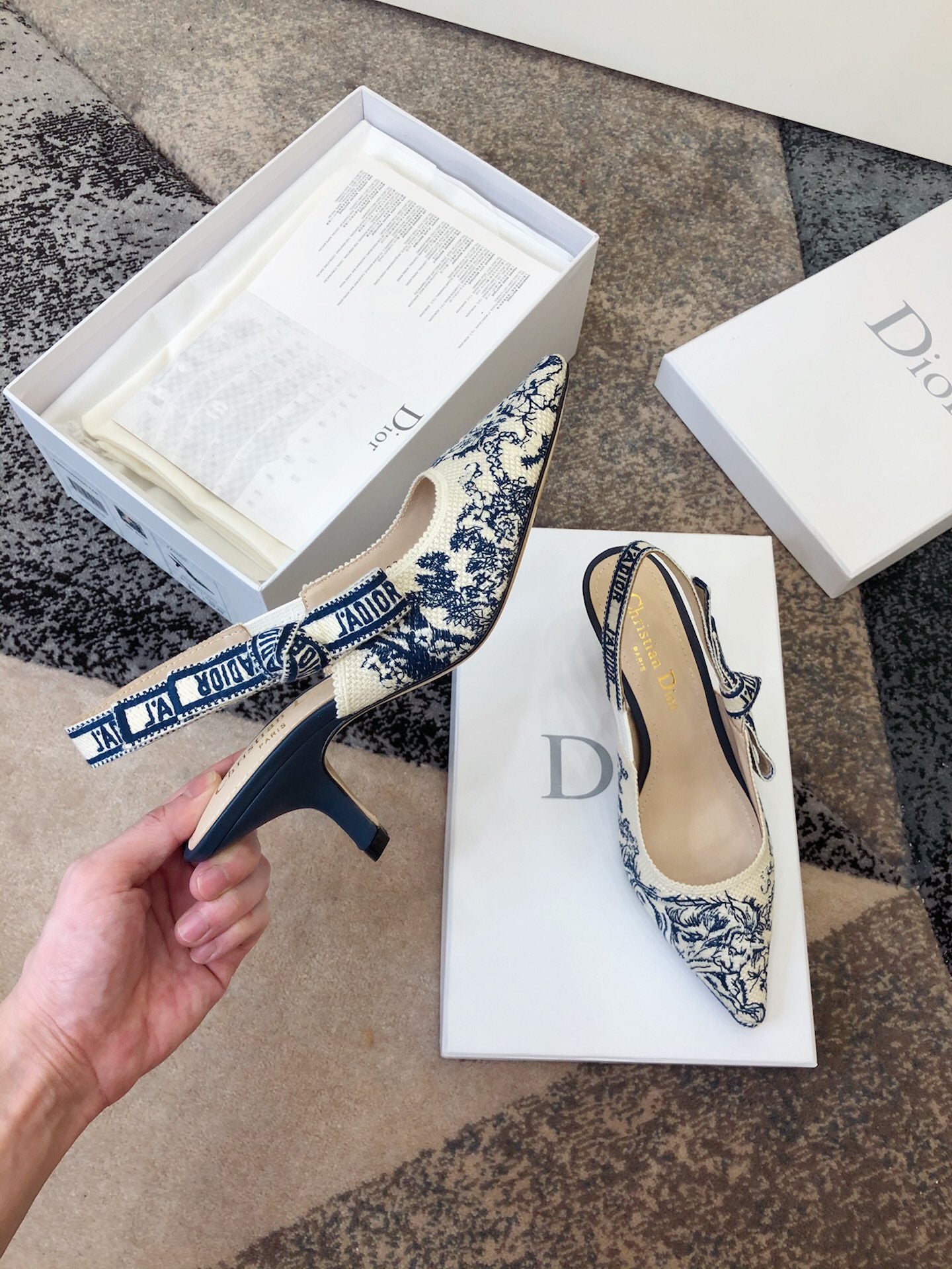Dior J'Adior Oblique Embroidered Webbing Sandals – 20SS